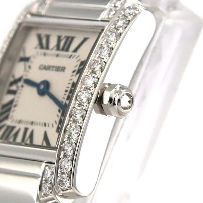 卡地亞 Tank Française SM WG D Breath Half WE1002SC 石英錶-4