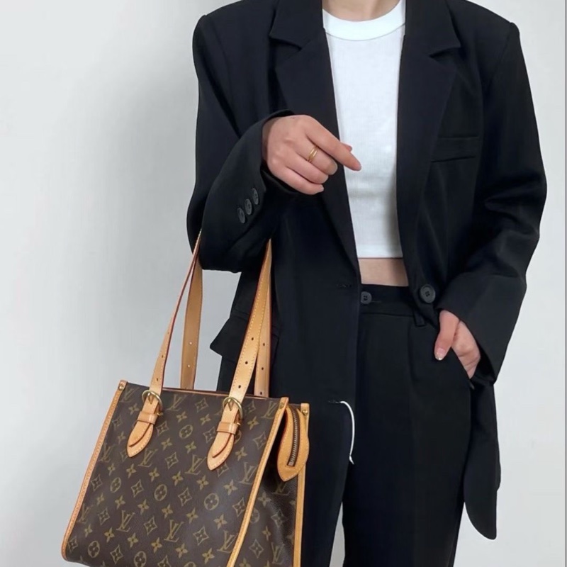 LV老花金球托特單肩包-9