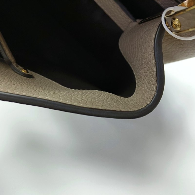 LOUIS VUITTON CAPUCINES中號灰色牛皮手提包金色五金-12