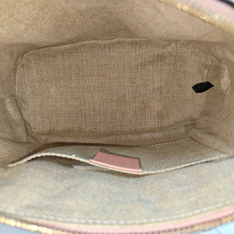 GUCCI Microguccissima粉色牛皮老花壓紋單肩包斜挎包手提包金色五金可拆卸肩帶 9.8新-6