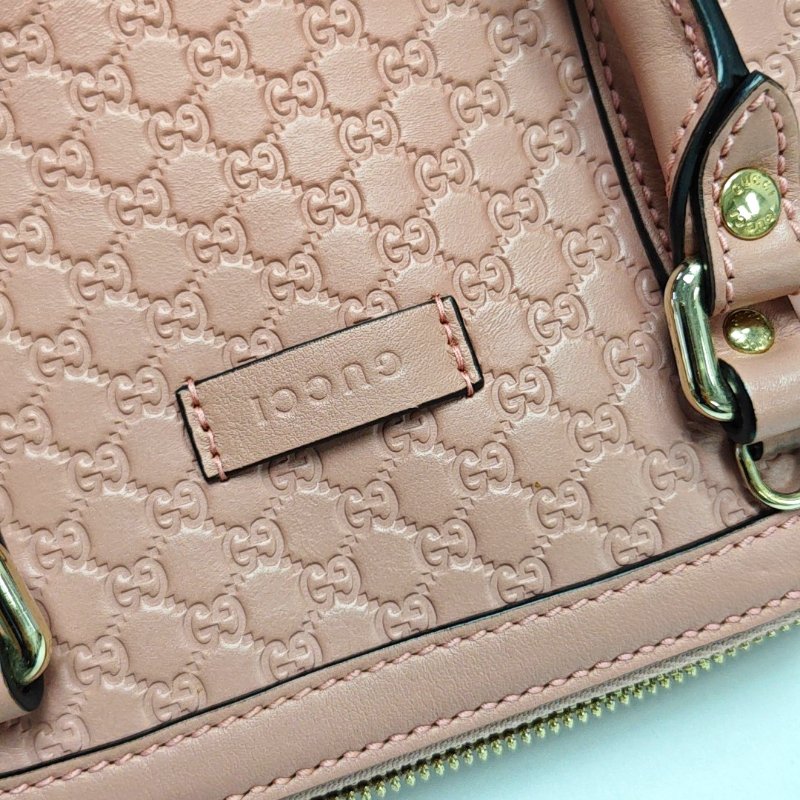 GUCCI Microguccissima粉色牛皮老花壓紋單肩包斜挎包手提包金色五金可拆卸肩帶 9.8新-8