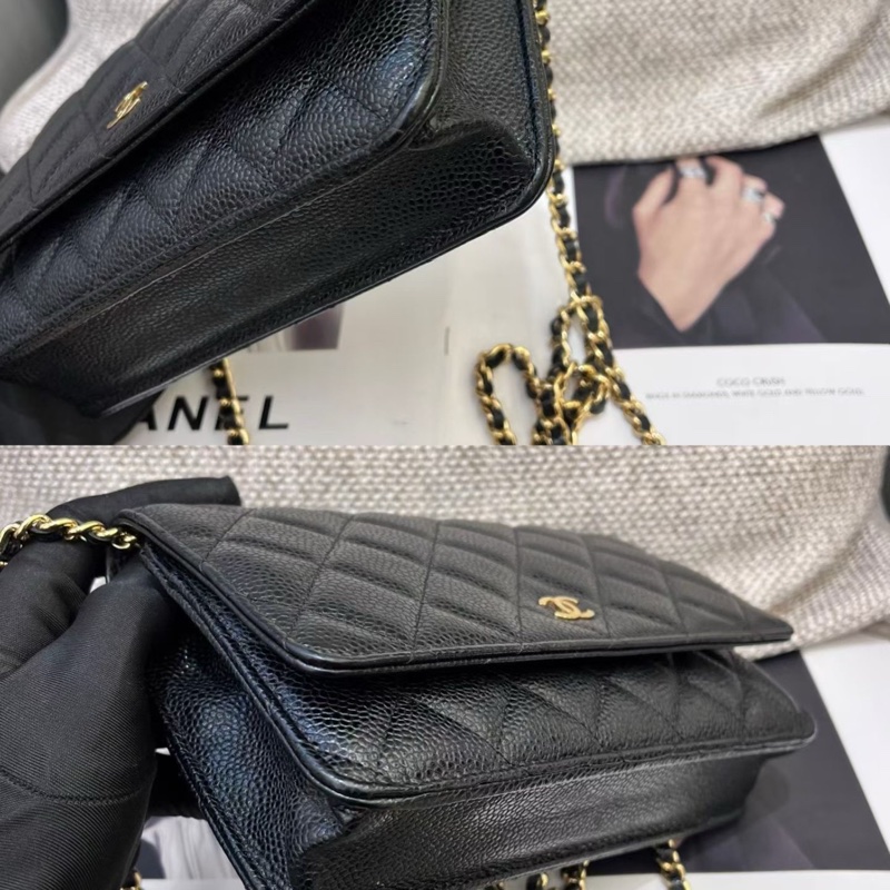 Chanel香奈兒黑金woc包-8