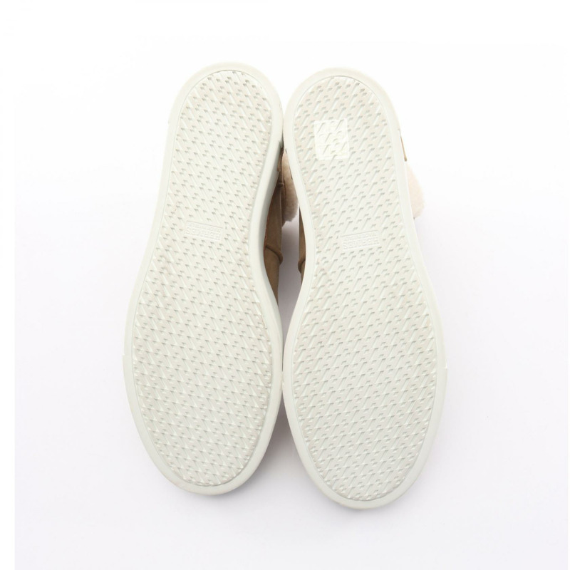 愛馬仕 Flocon 高筒運動鞋靴 #37.5 絨面革 棕色 米色 二手 女款-3