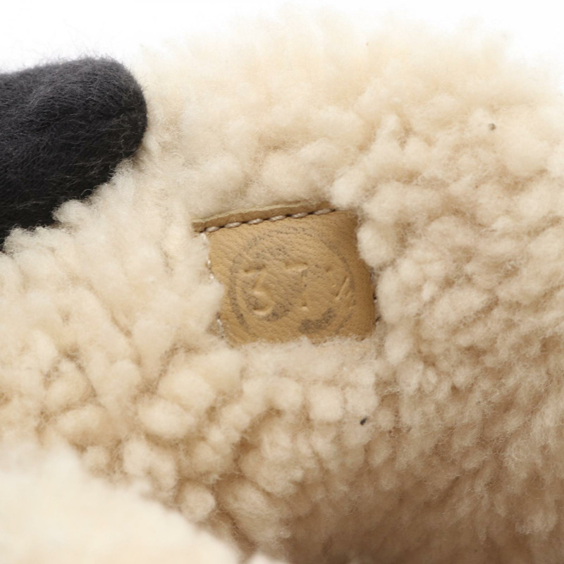 愛馬仕 Flocon 高筒運動鞋靴 #37.5 絨面革 棕色 米色 二手 女款-5