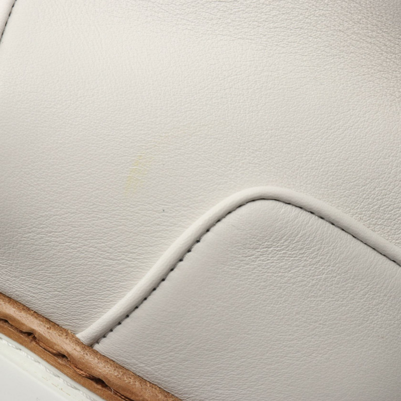 愛馬仕 Flocon 踝靴 #38.5 高筒運動鞋 皮革 Mouton 白色-6