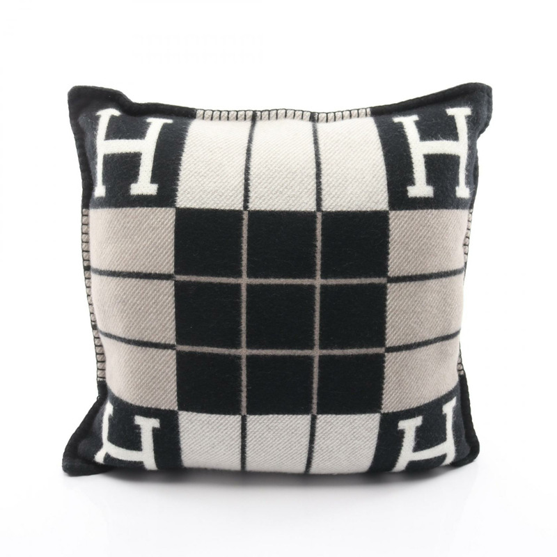 愛馬仕 Avalon 3 PM 衝擊羊毛羊絨黑灰色二手-0