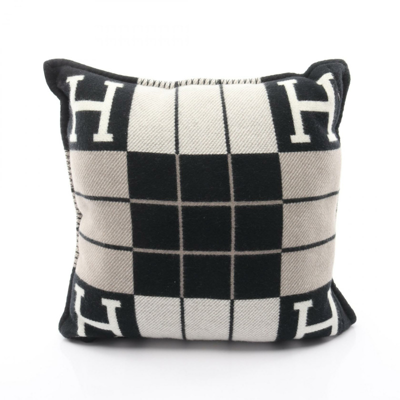 愛馬仕 Avalon 3 PM 衝擊羊毛羊絨黑灰色二手-1