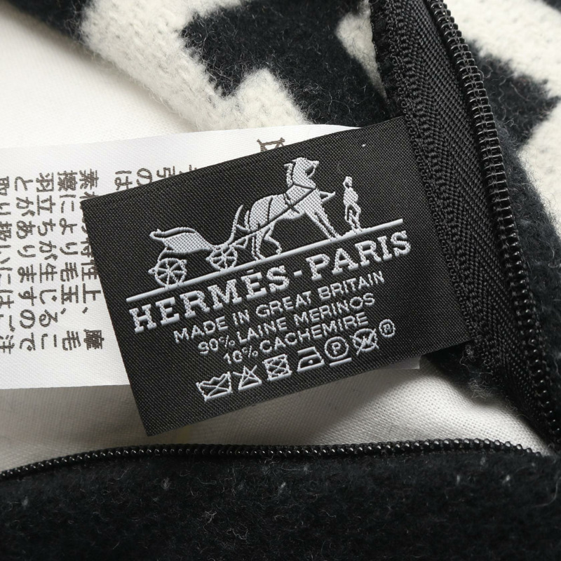 愛馬仕 Avalon 3 PM 衝擊羊毛羊絨黑灰色二手-2