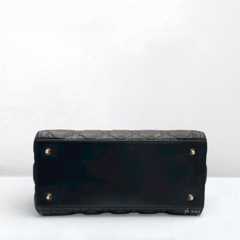 Dior包包 Lady Dior黑羊皮中型黛妃包-4