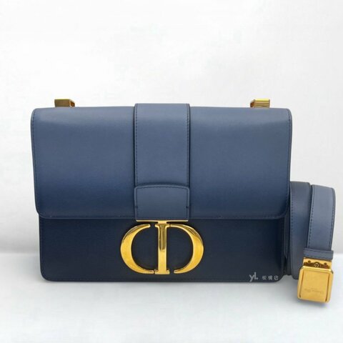 Dior 30 Montaigne藍色漸層牛皮金釦斜背包 M9203UMOS_M911