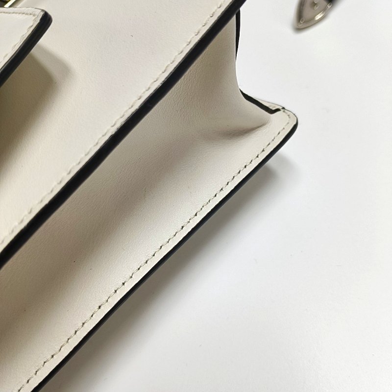 PRADA Elektra白色牛皮鉚釘單肩包斜挎包銀色五金可拆卸肩帶-10