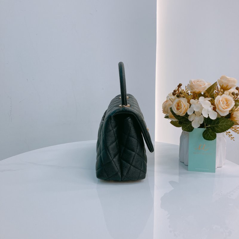 MS0434 Chanel 香奈兒 經典 手提包 魚子醬 荔枝紋 牛皮 黑金 Coco Handle Small Caviar Black x GHW-2