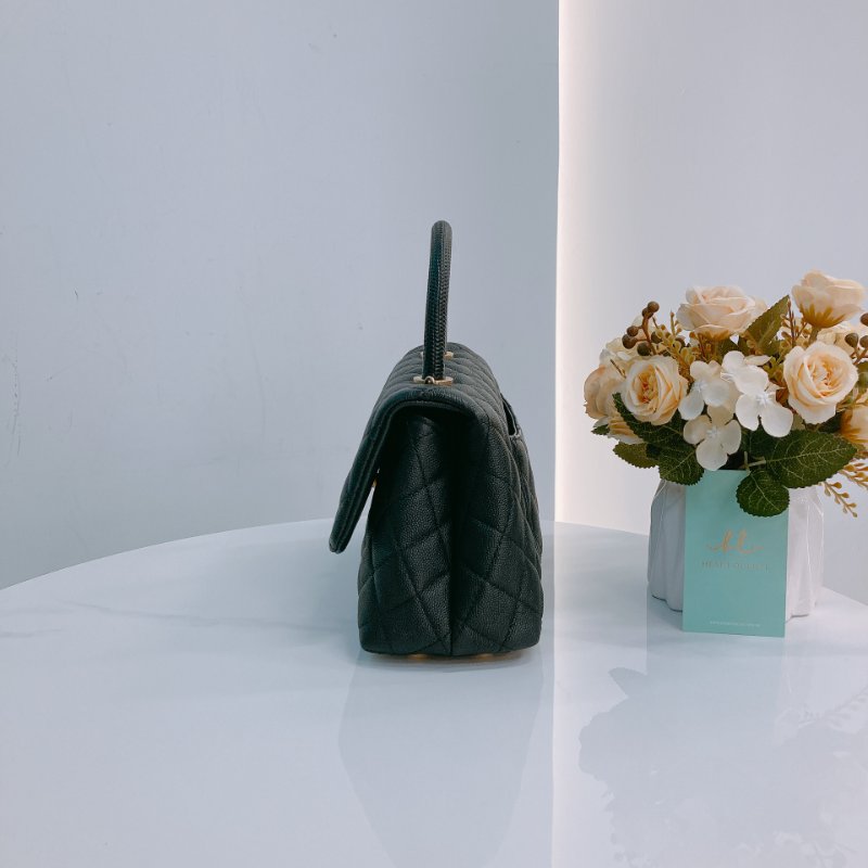 MS0434 Chanel 香奈兒 經典 手提包 魚子醬 荔枝紋 牛皮 黑金 Coco Handle Small Caviar Black x GHW-3