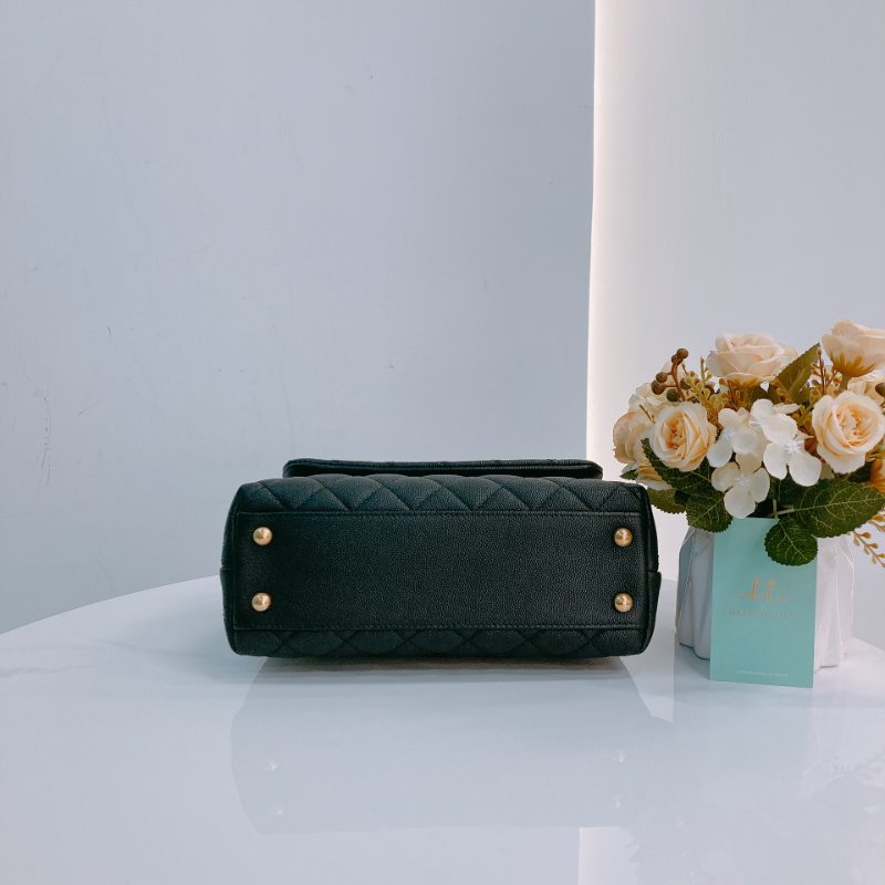 MS0434 Chanel 香奈兒 經典 手提包 魚子醬 荔枝紋 牛皮 黑金 Coco Handle Small Caviar Black x GHW-4