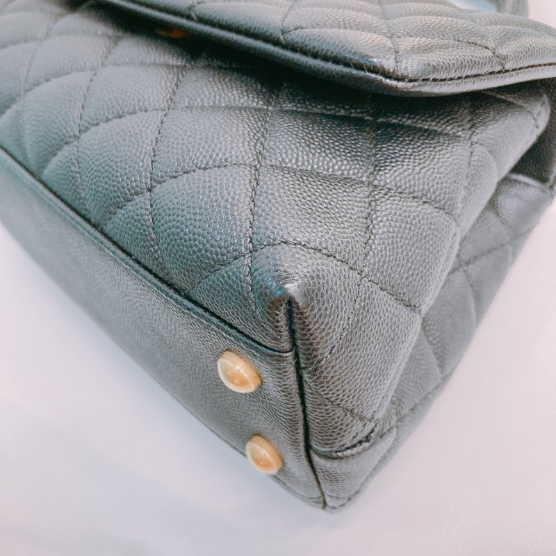 MS0434 Chanel 香奈兒 經典 手提包 魚子醬 荔枝紋 牛皮 黑金 Coco Handle Small Caviar Black x GHW-6