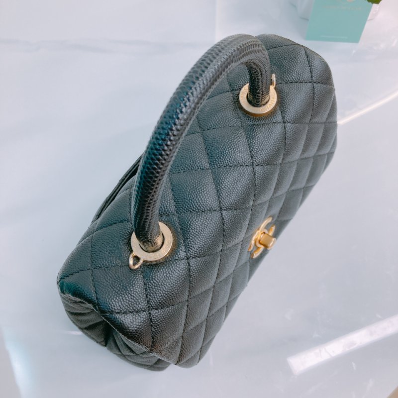 MS0434 Chanel 香奈兒 經典 手提包 魚子醬 荔枝紋 牛皮 黑金 Coco Handle Small Caviar Black x GHW-9