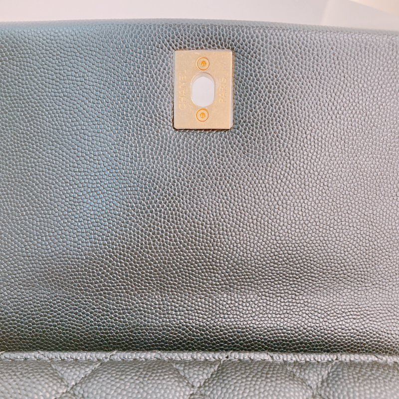 MS0434 Chanel 香奈兒 經典 手提包 魚子醬 荔枝紋 牛皮 黑金 Coco Handle Small Caviar Black x GHW-12