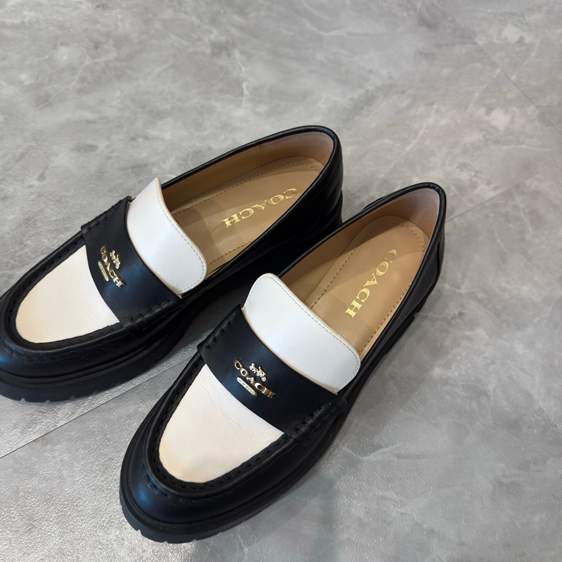 coach 《全新》黑白樂福鞋-0