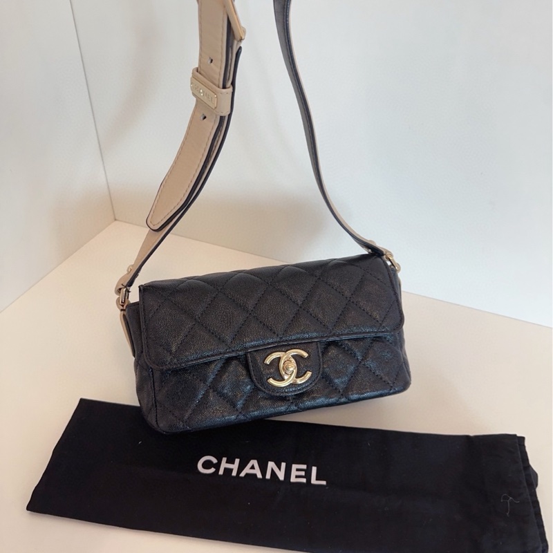 【99新🆕】Chanel 黑金荔枝皮CF大mini 迷你 斜孭袋-2