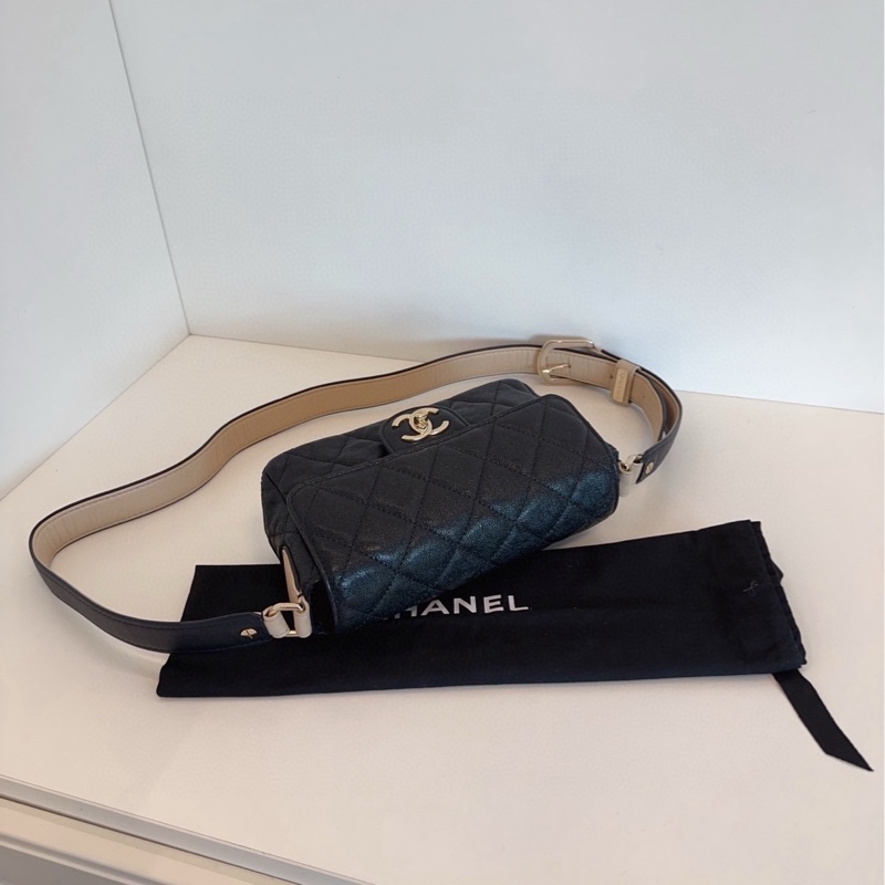 【99新🆕】Chanel 黑金荔枝皮CF大mini 迷你 斜孭袋-6