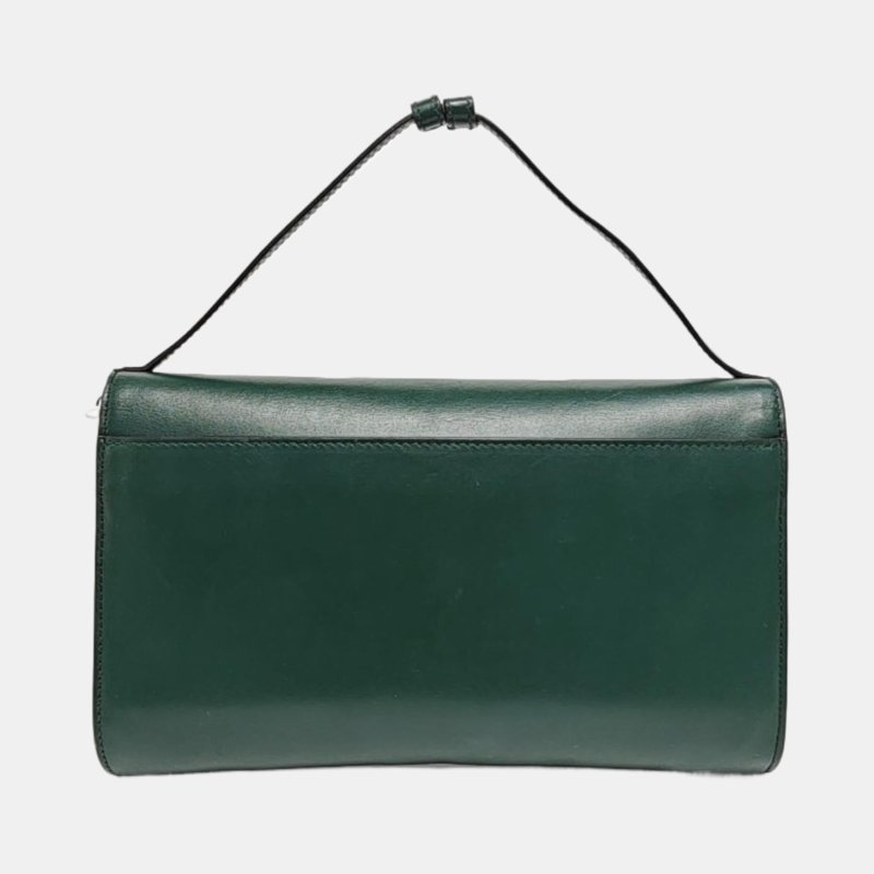 GUCCI Zumi小號深綠色牛皮馬銜扣單肩包手提包斜挎包金色銀色五金可拆卸肩帶-4