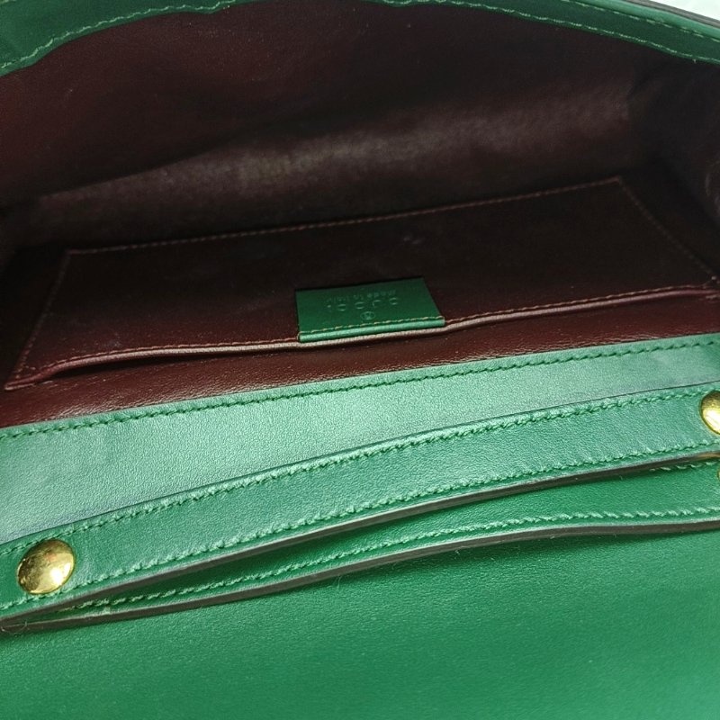 GUCCI Zumi小號深綠色牛皮馬銜扣單肩包手提包斜挎包金色銀色五金可拆卸肩帶-6