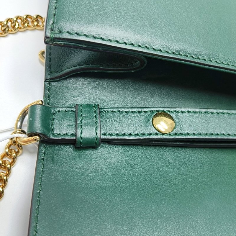 GUCCI Zumi小號深綠色牛皮馬銜扣單肩包手提包斜挎包金色銀色五金可拆卸肩帶-10