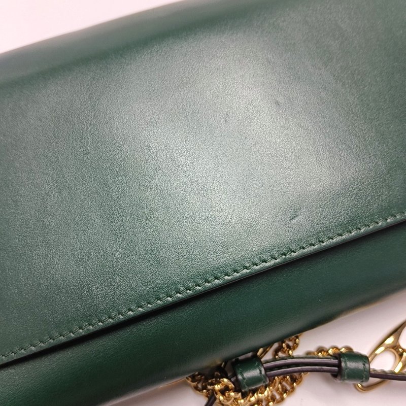 GUCCI Zumi小號深綠色牛皮馬銜扣單肩包手提包斜挎包金色銀色五金可拆卸肩帶-16