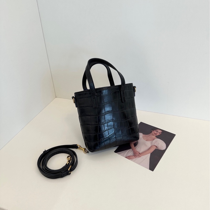 【97新🆕】YSL 黑金鰐魚壓紋mini 迷你tote 手提/斜挎兩用菜籃子🧺-1