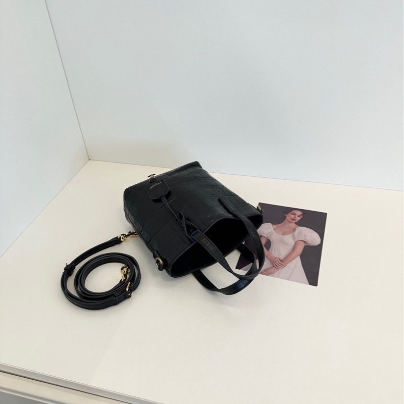 【97新🆕】YSL 黑金鰐魚壓紋mini 迷你tote 手提/斜挎兩用菜籃子🧺-4