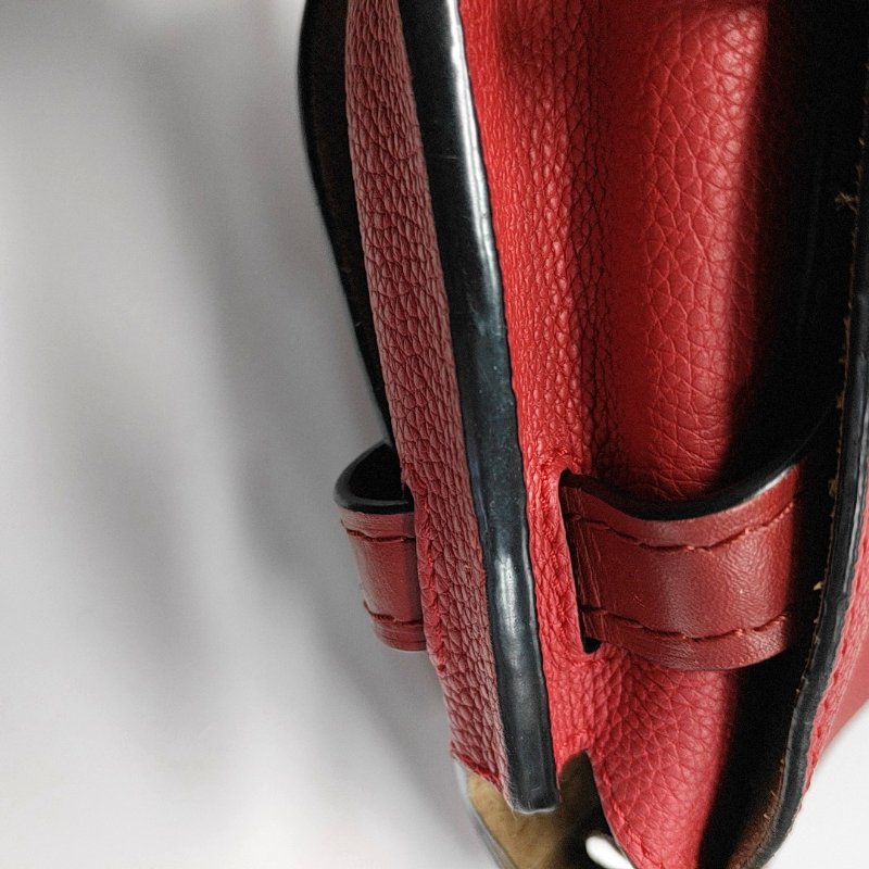 LOEWE Gate小號紅色牛皮單肩包斜挎包金色五金可拆卸肩帶-11