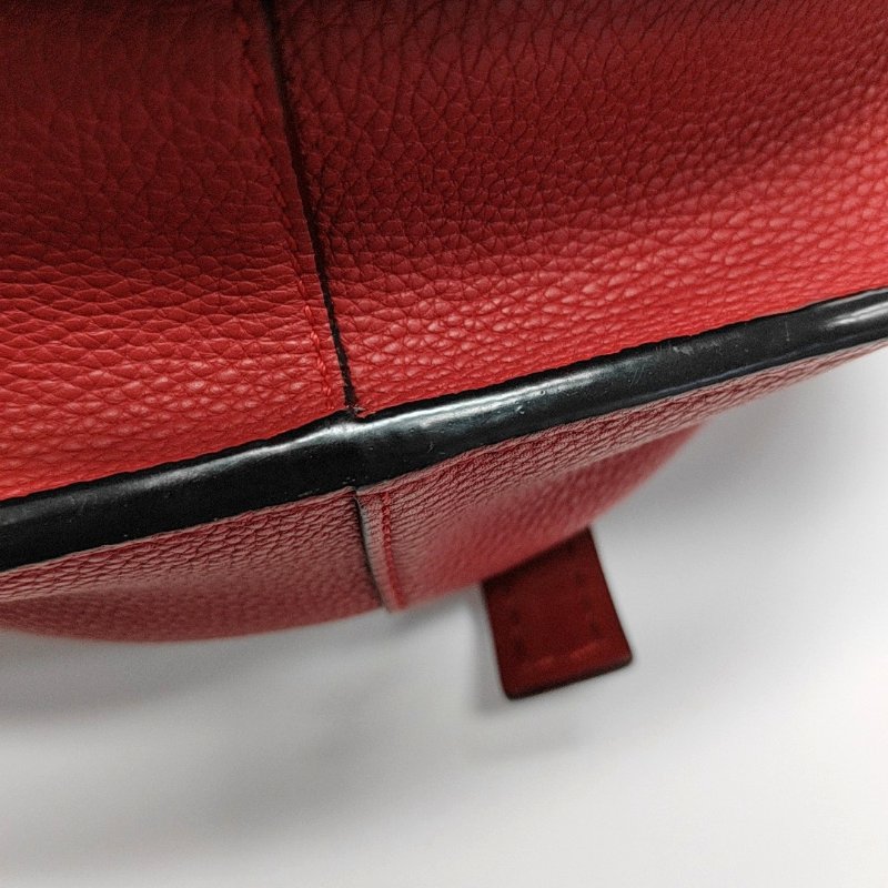 LOEWE Gate小號紅色牛皮單肩包斜挎包金色五金可拆卸肩帶-13