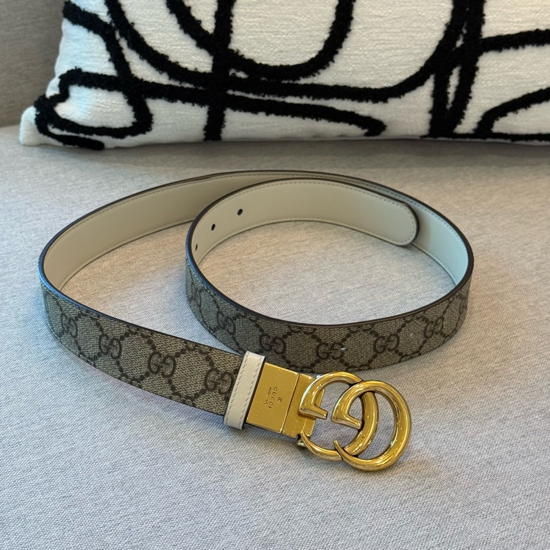 Gucci 《九成新》雙面用皮帶-3