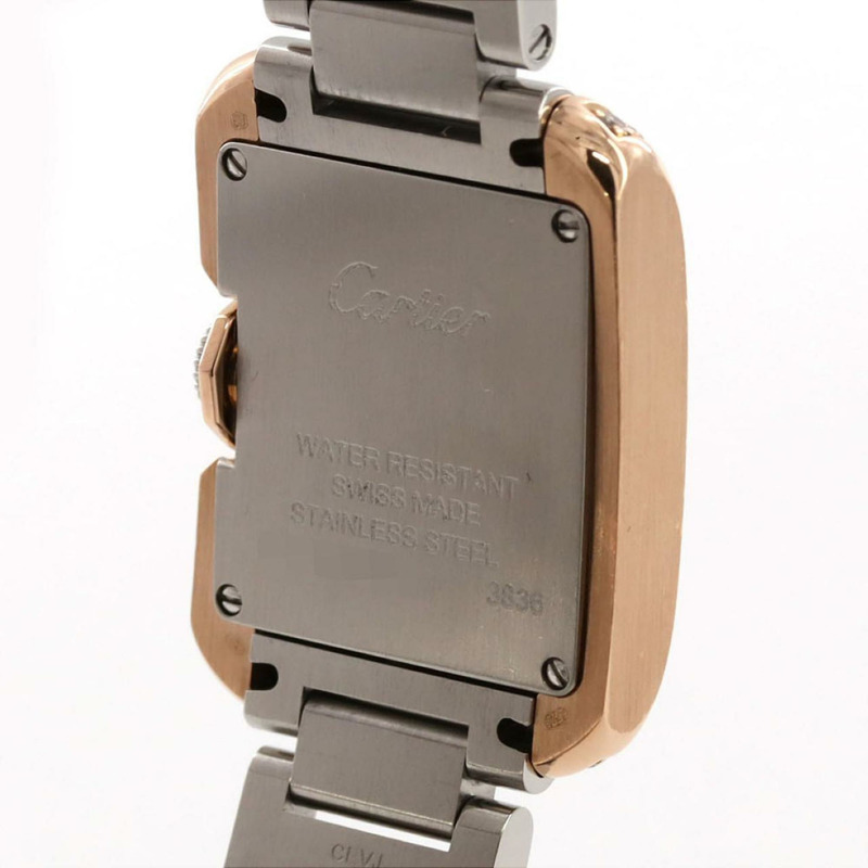 卡地亞 Tank Anglaise SM PG 雙色調手錶 D W3TA0002 SSxPG 石英機芯-5