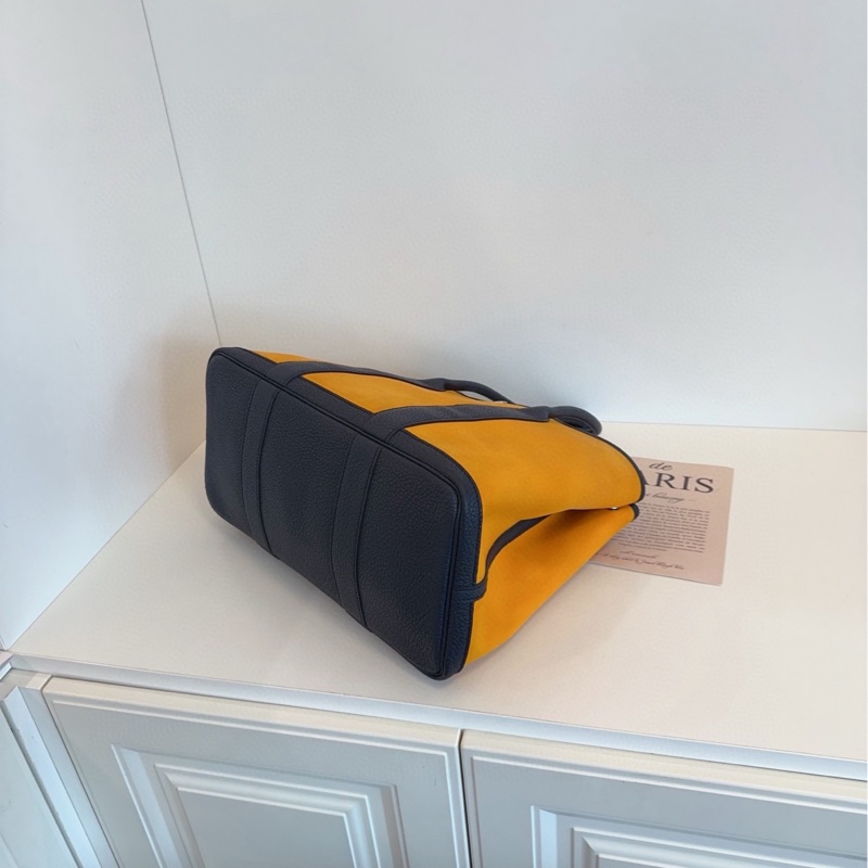 【98新🆕】Hermes 太陽黃拼藏藍配皮GardenParty Gp36花園包 手提包-5