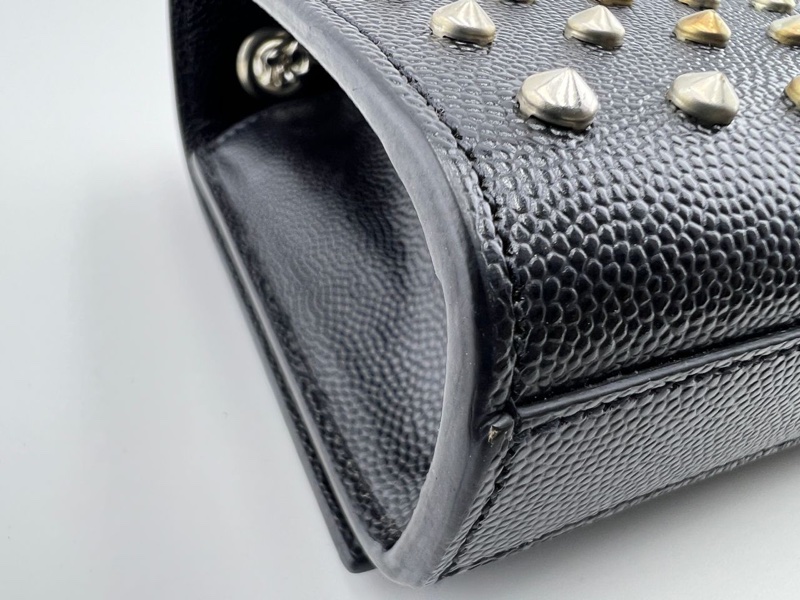 圣罗兰黑金铆钉单肩斜挎包-13