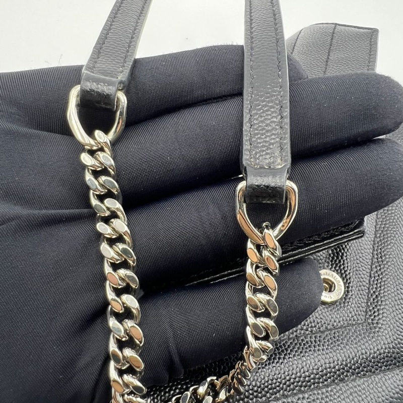 圣罗兰黑金铆钉单肩斜挎包-15