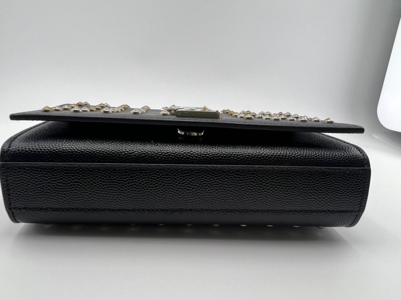 圣罗兰黑金铆钉单肩斜挎包-2