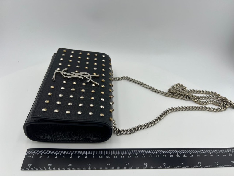 圣罗兰黑金铆钉单肩斜挎包-4