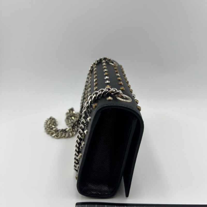 圣罗兰黑金铆钉单肩斜挎包-5