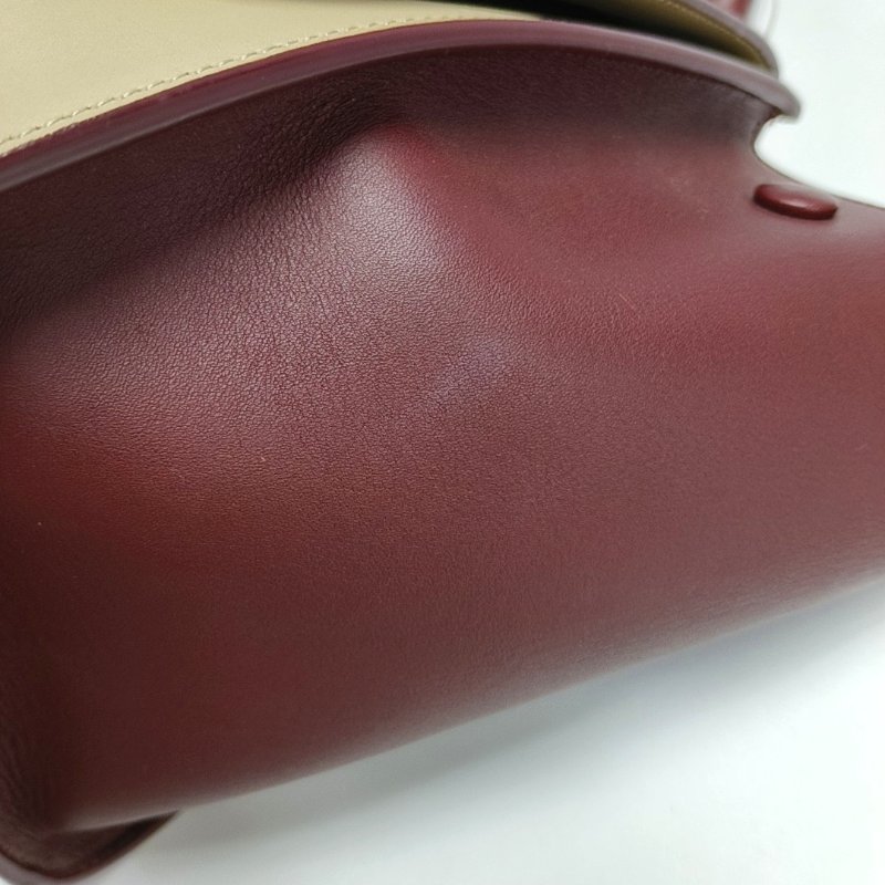 CELINE TRAPEZE小號米色牛皮鞦韆包單肩包斜挎包手提包金色五金可拆卸肩帶-11