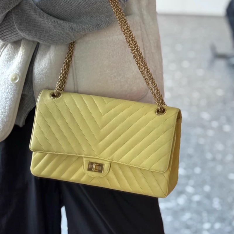 Chanel 2.55牛皮小雞黃金扣-6