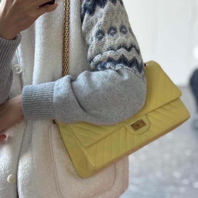 Chanel 2.55牛皮小雞黃金扣-7