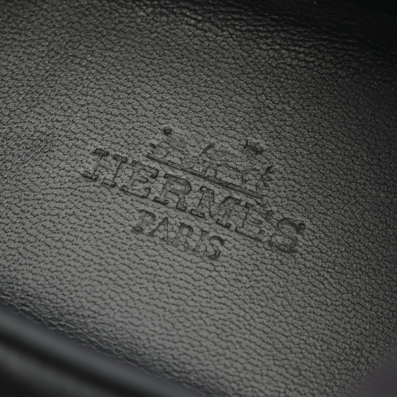 愛馬仕彈性繫帶運動鞋 #38 鞋款 皮革網面 黑色 白色 棕色-4