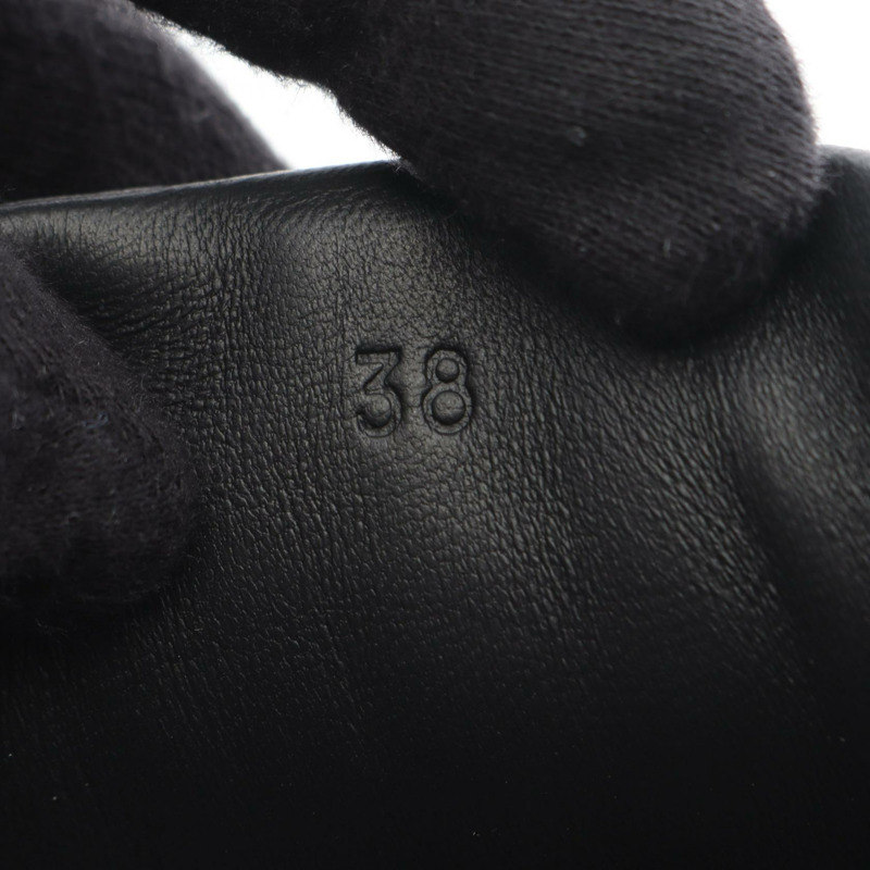 愛馬仕彈性繫帶運動鞋 #38 鞋款 皮革網面 黑色 白色 棕色-5