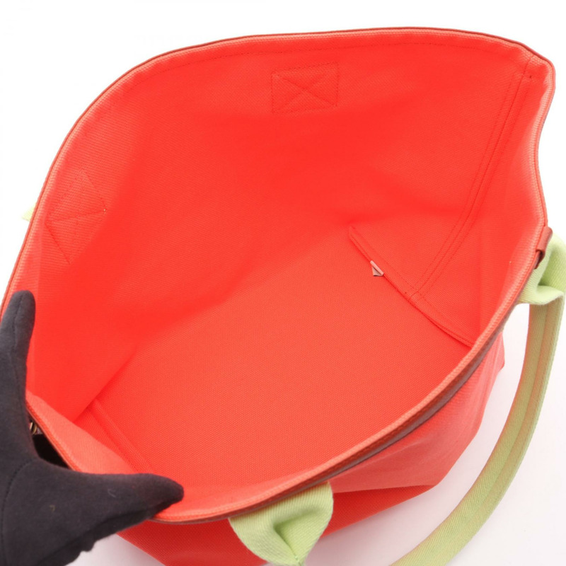 愛馬仕 Petit H So Cabas 手提包,H 帆布皮革,玫瑰齋浦爾綠,二手,帶五金配件-2