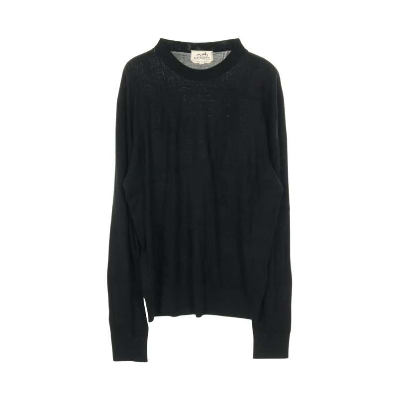 愛馬仕 Jeu de Points Arne 針織毛衣#S 羊毛黑色二手男款-0