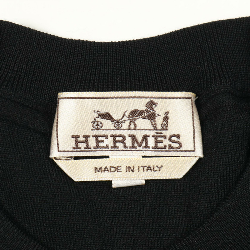 愛馬仕 Jeu de Points Arne 針織毛衣#S 羊毛黑色二手男款-2