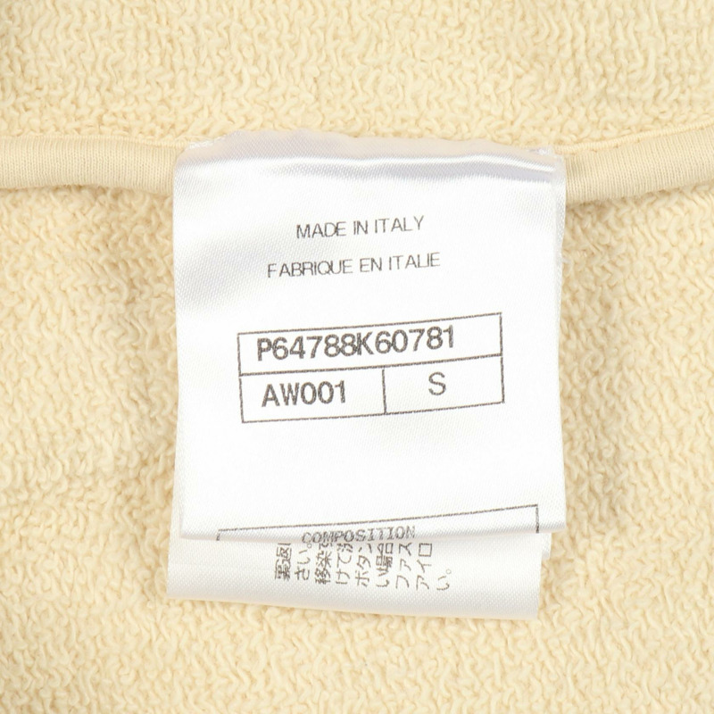 香奈兒 (CHANEL) 花朵標誌連帽衛衣,純棉,米色,二手,女款 S 碼-4