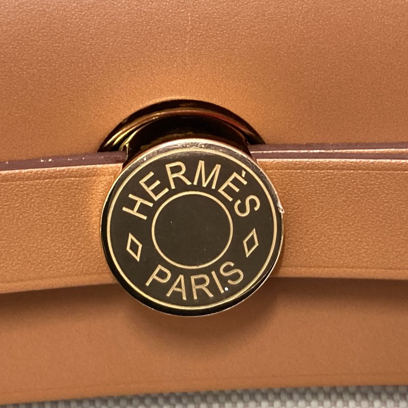 HERMES 愛馬仕 HERBAG31 內縫 U刻 帆布 肩背包 卡其色-12